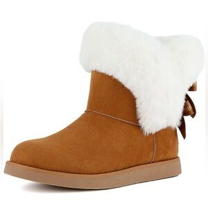 Juicy Couture Brown Suede Boots with White Fur Trim, JC King